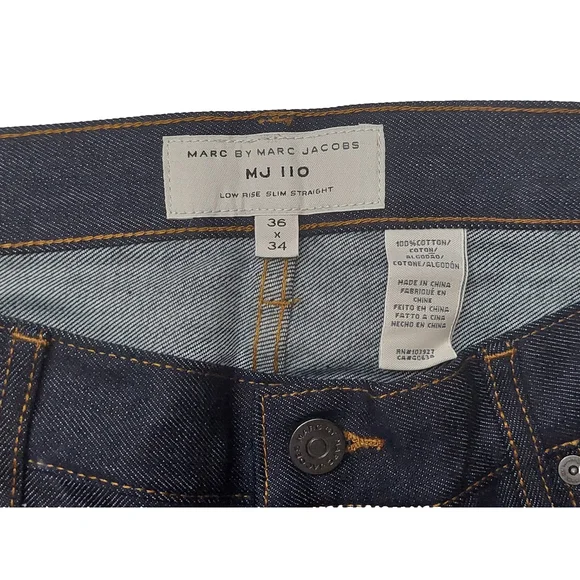 MARC by MARC JACOBS MJ 110 Low Rise Slim Straight Leg Blue Jeans 36x34 $198